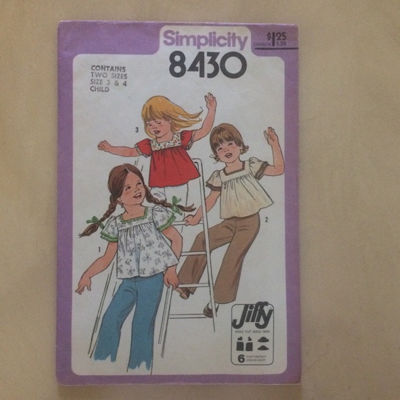 Vintage 1977 Simplicity 8430 Child’s Top Pattern - Picture 1 of 10